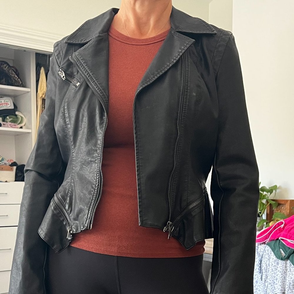 BLANKNYC Black Faux Leather Jacket Size M